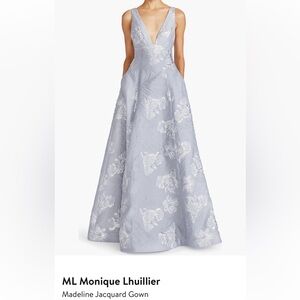Monique Lhuillier Lavender Floral Maxi Dress
